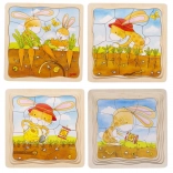 puzzle stratificat din lemn, strat de legume – dezvoltarea morcovului (goki)