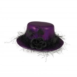 Pălăriuță Mini Mov cu floare neagră și păienjeni