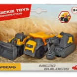 Set 3 vehicule de construcții Volvo: Compactor, Basculantă și Excavator