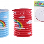 Lampion cilindru Curcubeu 15 cm