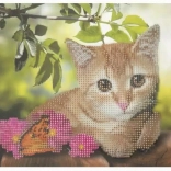 Pictură cu diamante pe placă Pisicuță 29 × 21 cm
