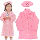 costum roz pentru copii, mică asistentă medicală cu bonetă VIGA