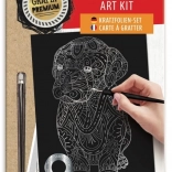 Imagine răzuitoare argintie cu câine GRAFIX