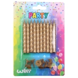 Lumânări și suporturi în culoare aurie