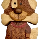 Magnet din lemn câine cu os – mare