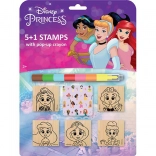 Set de ștampile Disney Prințese cu creion cerat
