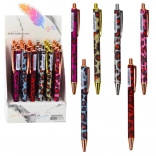 Pix metalic automat cu model leopard, cerneală albastră 1,0 mm