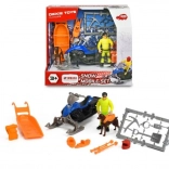 Snowmobil de salvare YAMAHA Phazer X‑TX 1:24 cu remorcă, salvator și câine de avalanșă