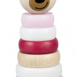 Piramidă din lemn cu cap de urs roz