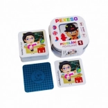 Pexeso Profesii 1 – rezistent la apă, cehă-slovacă-engleză, 64 de cartonașe în cutie metalică