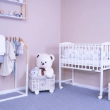 Pătuț lateral pentru copii New Baby Mateo 90 × 40 cm alb