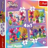 Puzzle Trefl Trolii 3: Aventură colorată 4în1 (35, 48, 54, 70 piese)