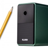 Ascuțitoare cu manivelă cu rezervor și reglaj al lamei verde