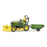 Tractor de grădină JOHN DEERE X949 cu figurină de grădinar BRUDER
