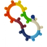 Hess zornăitoare pentru dezvoltarea motricității, lemn colorat