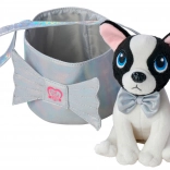 Chi Chi Love Shimmer cățeluș de pluș alb‑negru în poșetă