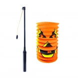 Lampion Halloween cu dovleac 15 cm cu baghetă luminoasă 40 cm