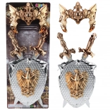 Set pentru cavaleri pentru copii cu scut, două săbii și mască Vultur de Aur