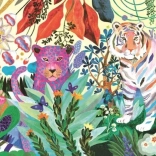 Tigri curcubeu puzzle panoramic 1000 piese