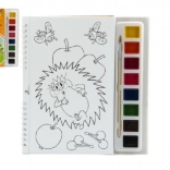 Cărți de colorat Krtek cu culori de apă și pensulă