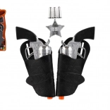 Set cowboy cu două pistoale de plastic și toc