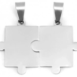 Pandantive pereche din oțel Puzzle – netede, 2 buc