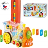 Locomotivă transparentă cu domino și lumină pentru copii