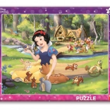 Puzzle Albă ca Zăpada și animăluțele 40 piese de masă
