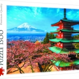 Puzzle Trefl 1500 piese – Pagodă și Muntele FUJI, Japonia