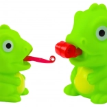 Dinozaur din cauciuc cu limbă extensibilă, verde, 8 cm