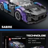 Set de construcție mașină sport negru‑albastru 390 piese