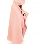 Cozy Noxxiez flamingo – pătură călduroasă pentru copii, cu glugă și buzunare în formă de lăbuțe