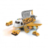 Avion de pasageri cu compartiment de marfă și 3 mașinuțe 1:64