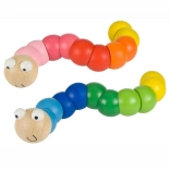 Bigjigs Toys viermișor din lemn colorat - albastru