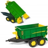 Remorcă basculantă mare cu două axe JOHN DEERE pentru tractoare Rolly Toys