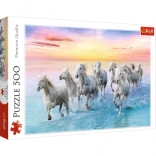 Puzzle 500 piese Cai albi în galop Trefl
