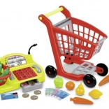 Cărucior de cumpărături cu accesorii și casă de marcat pentru copii