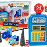 stație de alimentare pentru copii cu lumini și sunete, cu mașinuțe