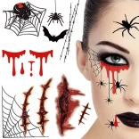 Tatuaje temporare de Halloween – efecte sângeroase, pânze de păianjen și cicatrici