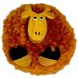 Magnet din lemn cu pompon Girafă – decorațiune realizată manual