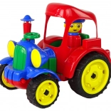 Tractor mare din plastic cu figură și roți din cauciuc HEMAR