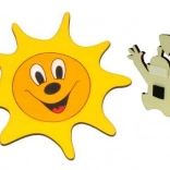 Dodo magnet decorativ din lemn în formă de soare