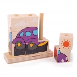 Puzzle din lemn Bigjigs Baby Vehicule