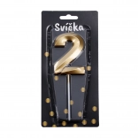 Lumânare de petrecere numărul 2 aurie