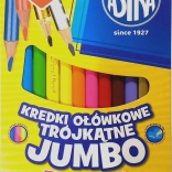 Astra creioane colorate jumbo triunghiulare 12 buc cu ascuțitoare