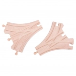 Bigjigs Rail macaz din lemn cu trei căi – 2 bucăți