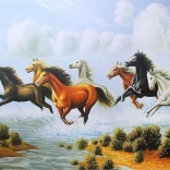 Pictură cu diamante Turma Gălopoasă 80x40cm