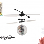 Minge zburătoare tip elicopter cu LED și control cu mâna