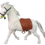Figurină cal alb cu șa maro – fermă