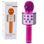 Microfon karaoke fără fir cu Bluetooth și difuzor încorporat – roz